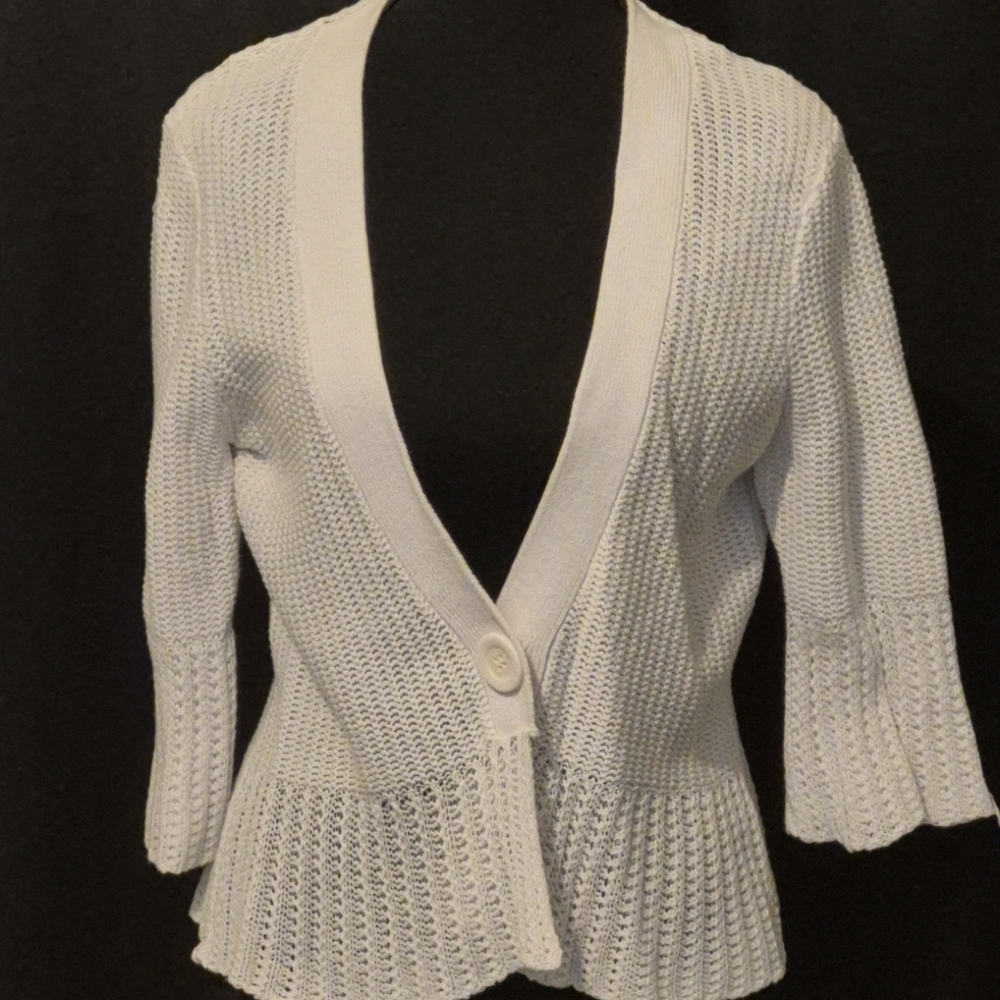 Josephine Chaus White Knit Women's Cardigan